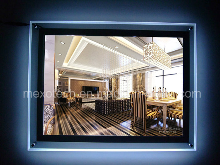 Wall Mounted Acrylic Poster Frame LED Photo Light Box (CSW01-A4L-03)
