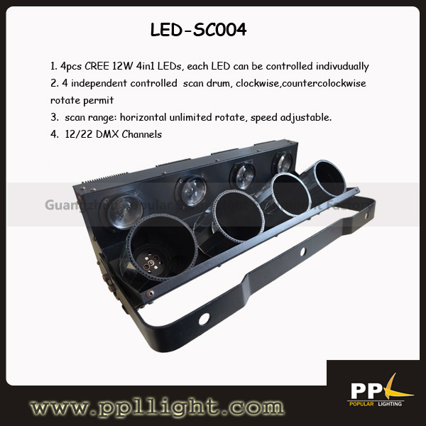 LED Stage Effect Light 4 Heads Scan Beam Light