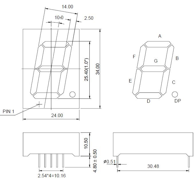 1 Inch Dual Color 7 Segment LED Display