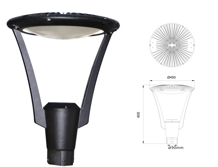 30W Morden Design Outdoor IP65 Solar LED Garden Light CE RoHS