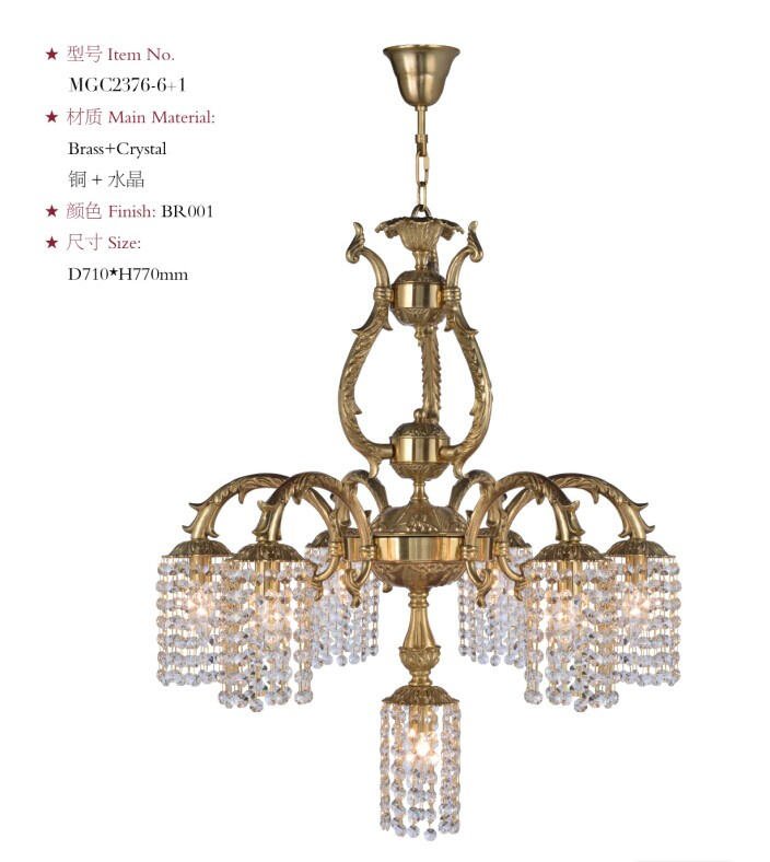 Crystal Chandelier Pendant Light (Mgc2376-6+1)