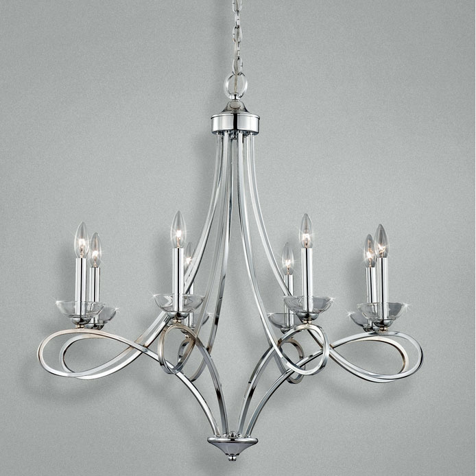 8 Light Modern Candle Chandelier (74614)