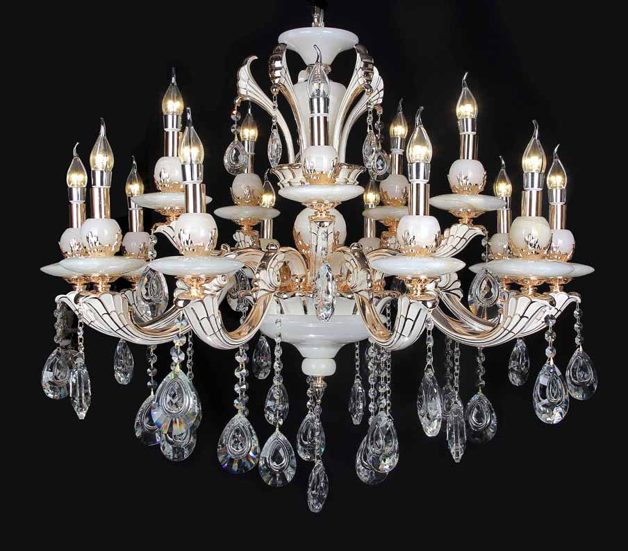 Jade Zinc-Aluminium Alloy Chandelier Aq-Wa007-10+5