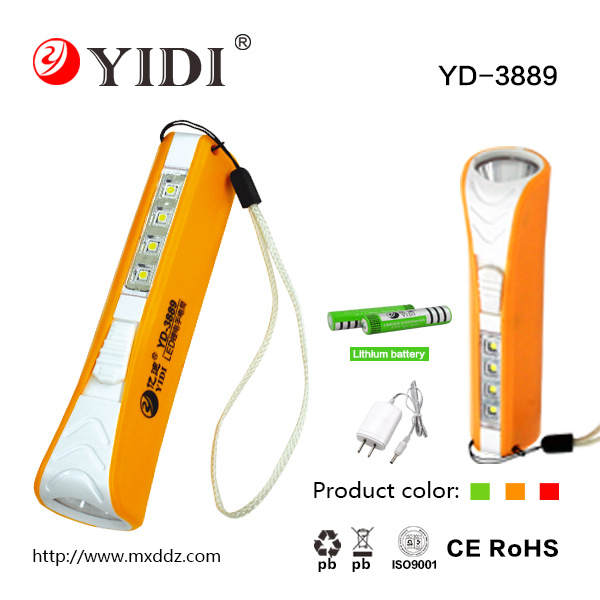 Lithium Battery Powered Rechargeable LED Torch Flashlight