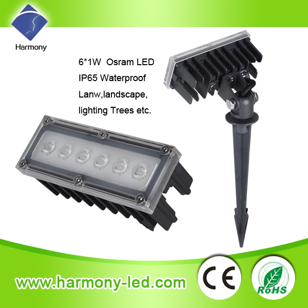 High Quality IP65 Garden Spike 6W LED Lawn Light