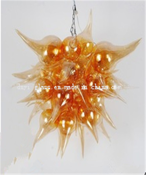 Yellow Blown Glass Pendant Chandelier for Decoration