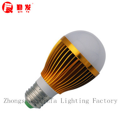 Aluminum Housing and Aluminum Heat Sink Golden 3W LED Bulb Light