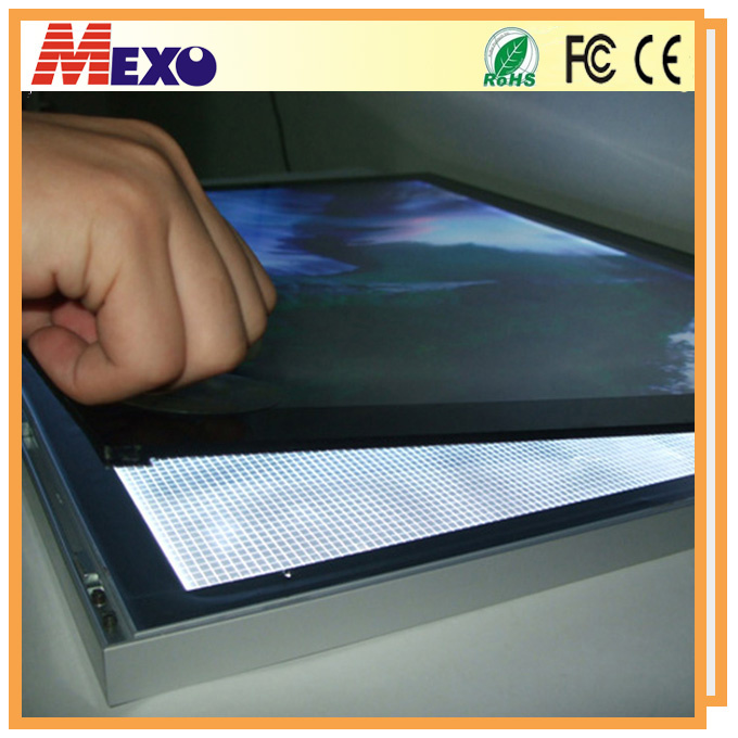 Custom Crystal Wall Mounted LED Menu Light Box for Restaurant