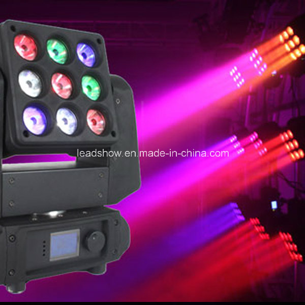 New RGBW 9PCS 4in1 15W LED Matrix Moving Head Light