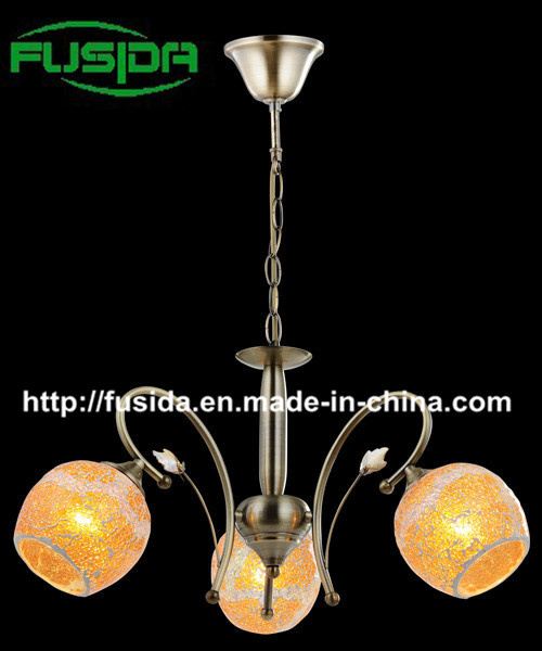 2014 Modern Glass Yellow Flower Glass Chandelier (D-9464/3)