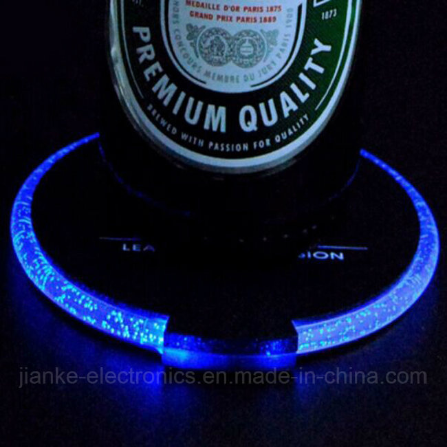 Colorful Flashing Waterproof LED Cup Coaster with Logo Print (4038)
