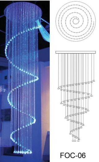 Fiber Optic Light Chandelier Foc-06 with 3*075mm Side Twinkle Lighting Fiber Optic Calbe