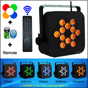 Remote Control 12PCS 10 Watts RGBWA 5in1 Battery Powered Wireless LED Uplighting