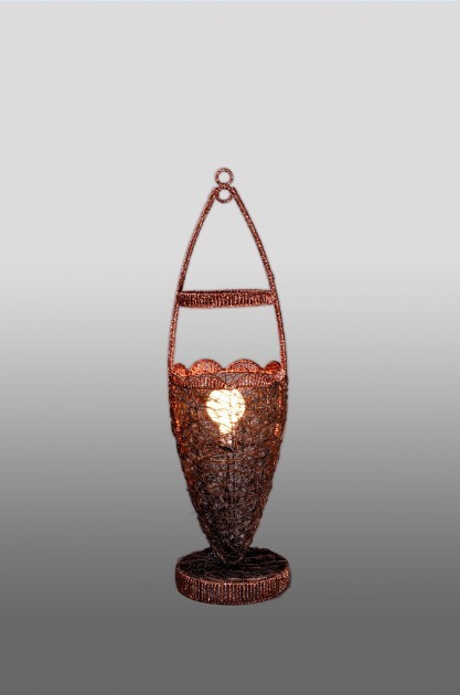 Brown Rugby-Shaped Table Lamp