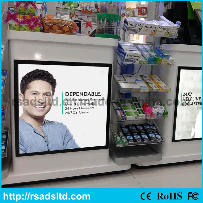 Supermarket Display LED Magnet Poster Frame Light Box