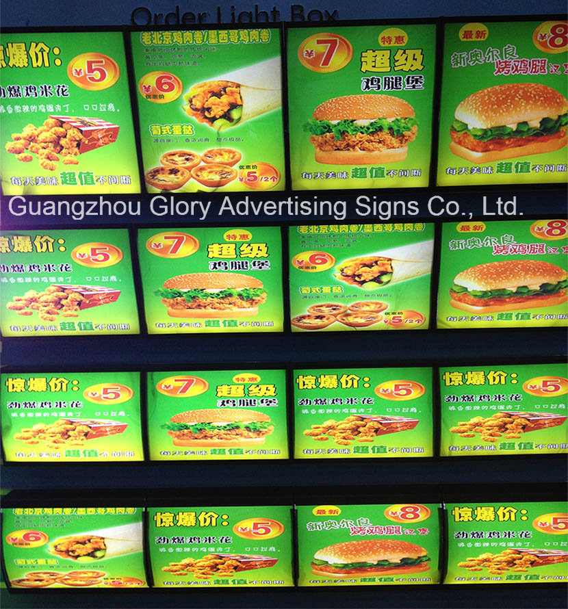 Food Ordering Light Box Signboard/Restaurant Light Box