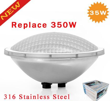 AC12V COB 35W IP68 PAR56 LED Piscine Swimming Pool Underwater Lamp Light Replacement 350W, 316 Stainless Steel