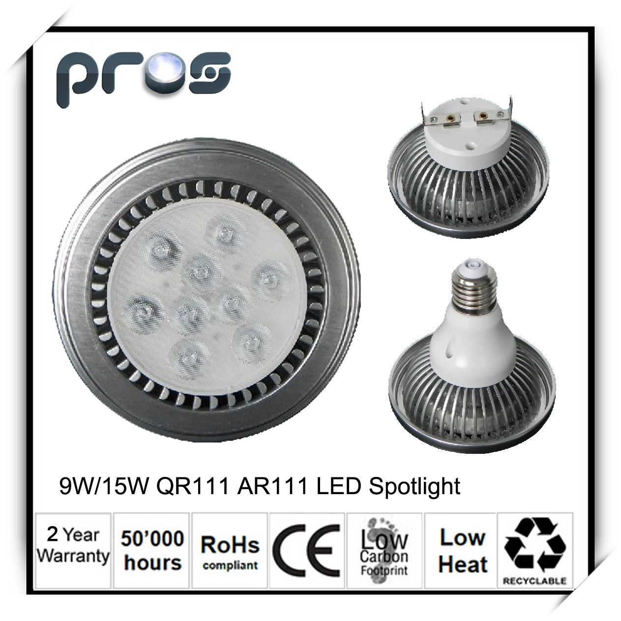 15W Qr111 LED Spotlight, AR111 LED Down Light