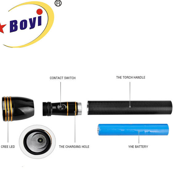 New Design Aluminium Rechargeable 3W CREE LED Flashlight