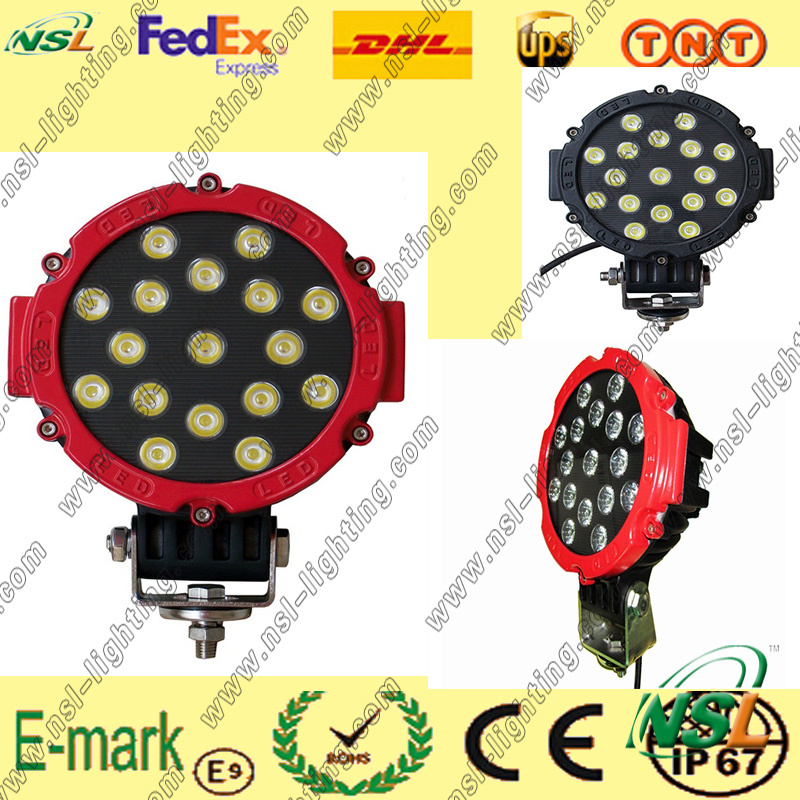 17PCS*3W LED Work Light, IP67 LED Work Light, 6000k LED Work Light for Trucks