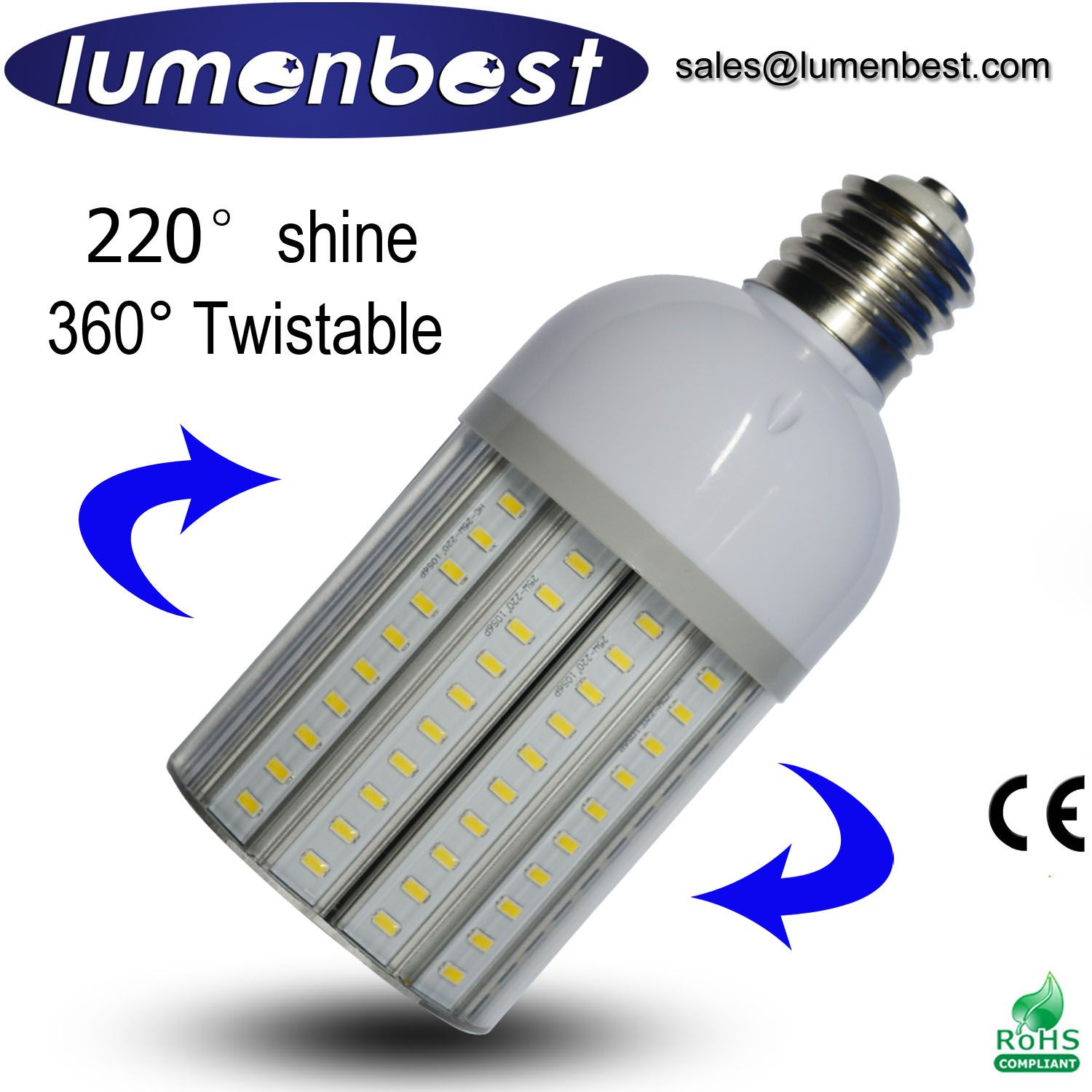 Retrofit 25W 360 Degree Twistable LED Corn Light
