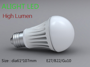 High Efficiency High Lumen 4.5W/7.5W/9.5W LED Bulb Light