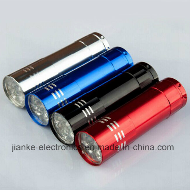 Aluminum 9 LED Mini Flashlight with Logo Printed (4080)