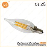 2W Candle Torpedo LED Filament Light Bulb