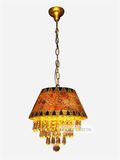 Fancy Crystal Red Glass Shade Chandelier