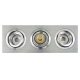 Lathe Aluminum GU10 MR16 Multi-Angle 3 Units Square Tilt Recessed LED Down Light (LT2301-3)