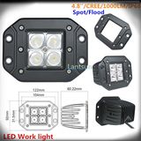 High Intensity 12W CREE LED Work Light 4X4 SUV LED off Road Light for ATV