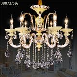 Crystal Chandelier with Zinc Alloy Arms Jade Candlestick