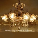 European Glass Pendant Lights Iron Antique Chandelier Lamp (GY1001)