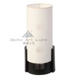 Black Wooden Base Table Uplights Lamps with Cylinder Paper Shade (C5007206)