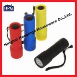 9 LED 3AAA Mini Ruberised Flashlight