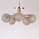 Gold Crystal Iron Chandelier Lamp T3873-6