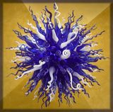 Blue and White Glass Lamp Shade Crystal Lighting Chandelier