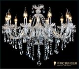 Resplendent Refined 10 Light Crystal Chandelier for Living Room