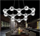 Modern Black Silver Suspension Hanging LED Chandelier