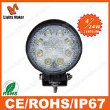 Waterproof 24W LED Work Light Spot/Flood Beam LED Headlight Car Front Light with EMC Function