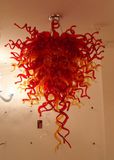 Italian Big Red Decorative Hand Blown Glass Chandeliers