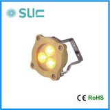 Fashion 3W Waterproof Brass Swimming Pool LED Underwater Light