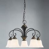 5 Light Iron Glass Chandelier Lamp (BR1006)