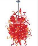 Red Blown Glass Chandelier Lamp for Decoration