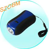 Hand Crank 3 LEDs Dynamo Flashlight