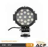 51W Round Offroad LED Work Light for Trucks ATV, UTV, SUV