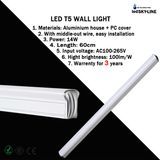 Aluminum LED T5 Wall Light 14W 2 Feet Warrenty for 3 Years AC85-265V