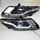 City LED Angel Eyes Head Lamp for Honda Black