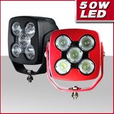 12V Headlight 50W CREE Black and Red Housing LED Work Light (PD250)