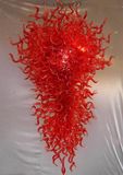 Modern Large Hotel Handmade Red Crystal Lamp LED Chandelier